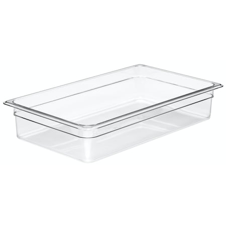Cambro Cambro - Camwear Food Pan, Plastic, Full Size, 4 Deep, Polycarbonate, Clear, NSF, PK6 14CW135